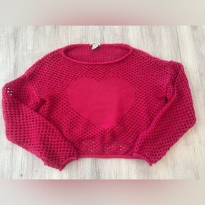 Rue21 Pink Open-Knit Mesh Sweater – Women’s XS